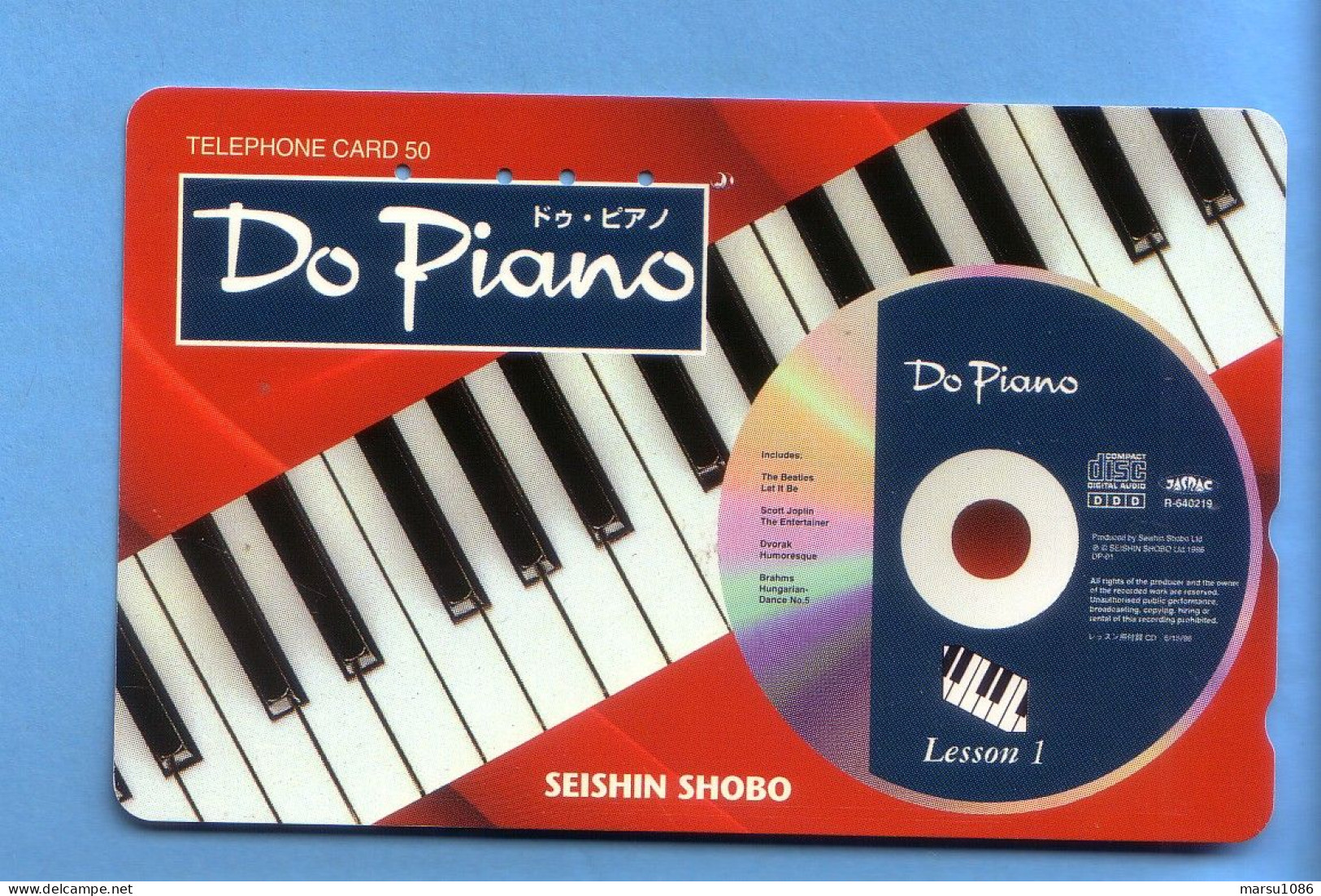 Japan Telefonkarte Japon Télécarte Phonecard - Musik Music Musique Klavier Piano - Musique