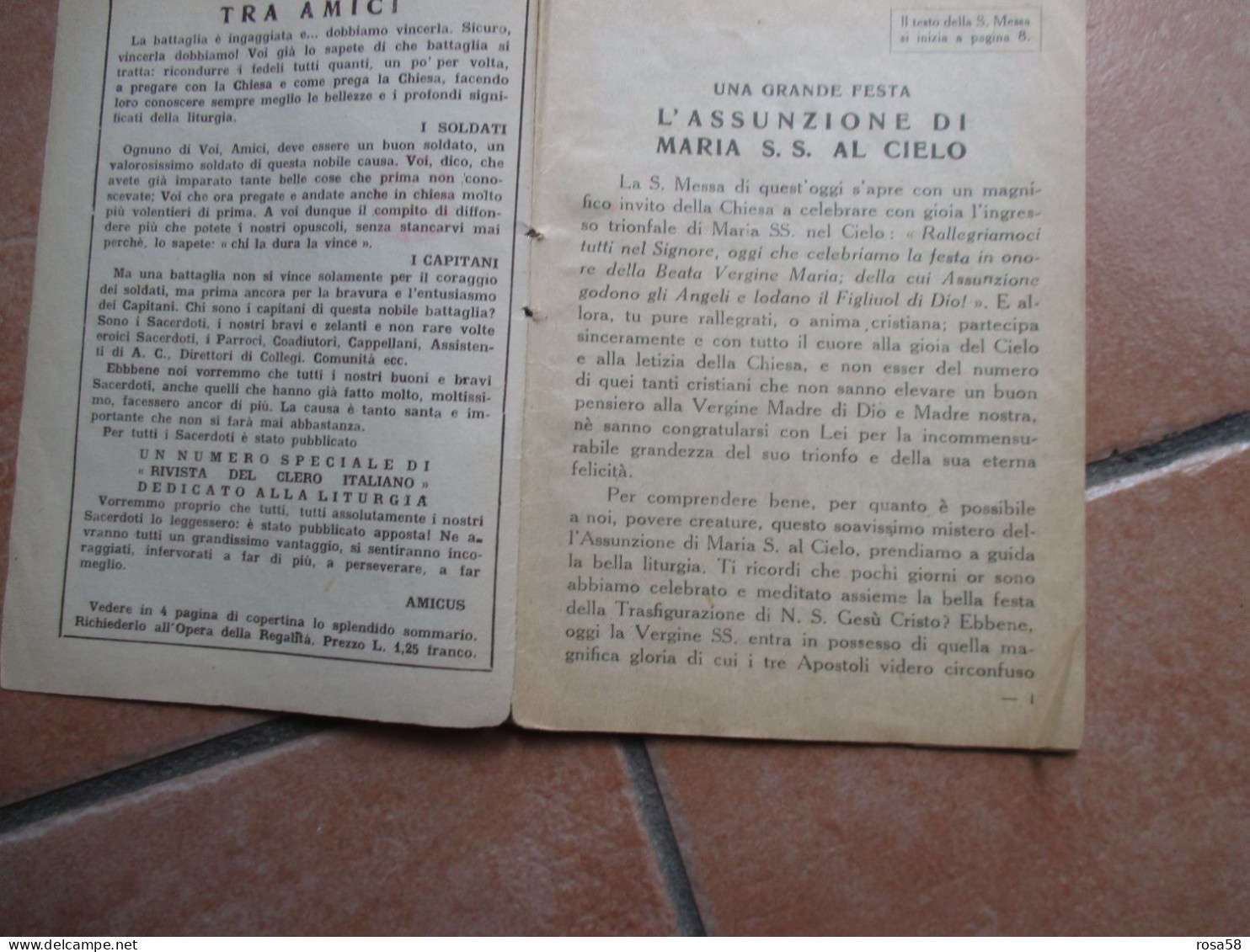 RELIGIONE 15 Agosto 1933 La Santa Messa Popolo Italiano Pubblicaz.settimanale Spartito Musicale LAUDE ASSUNZIONE - Godsdienst