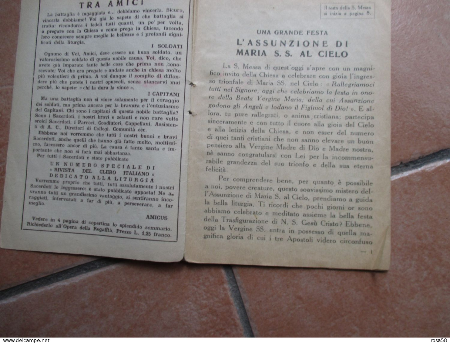RELIGIONE 15 Agosto 1933 La Santa Messa Popolo Italiano Pubblicaz.settimanale Spartito Musicale LAUDE ASSUNZIONE - Religion