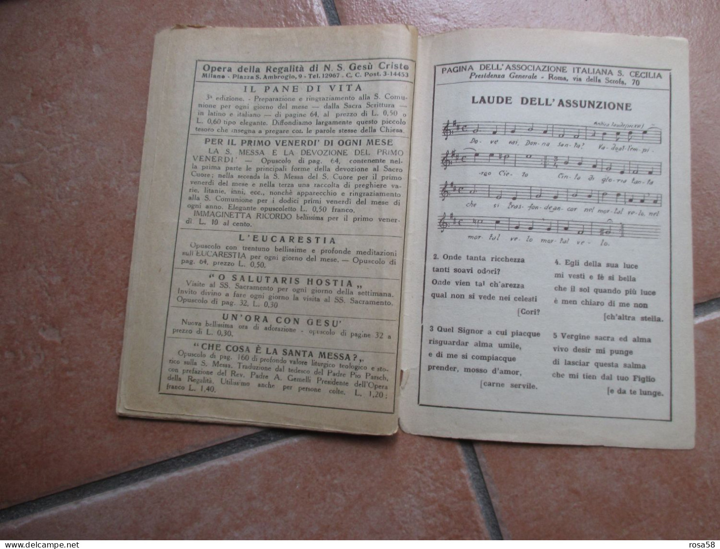 RELIGIONE 15 Agosto 1933 La Santa Messa Popolo Italiano Pubblicaz.settimanale Spartito Musicale LAUDE ASSUNZIONE - Religione