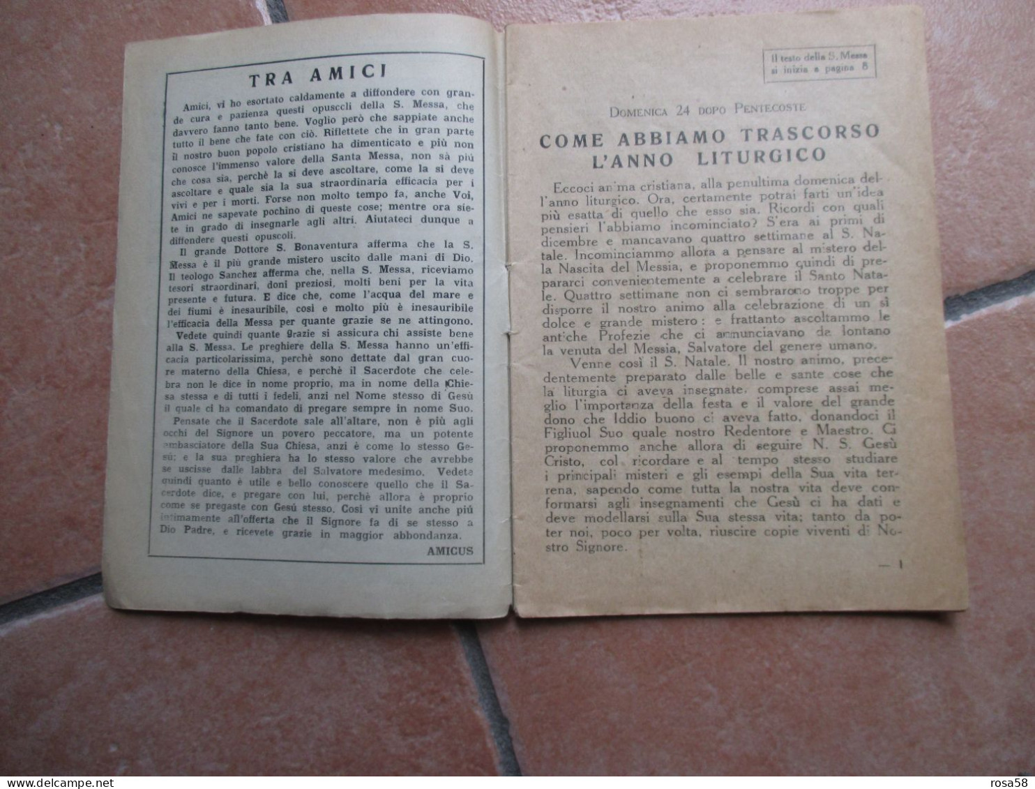 RELIGIONE 19 Novembre 1933  La Santa Messa Per  Popolo Italiano Pubblicaz.settimanale Sac.G.GALIMBERTI Responsabile - Religione