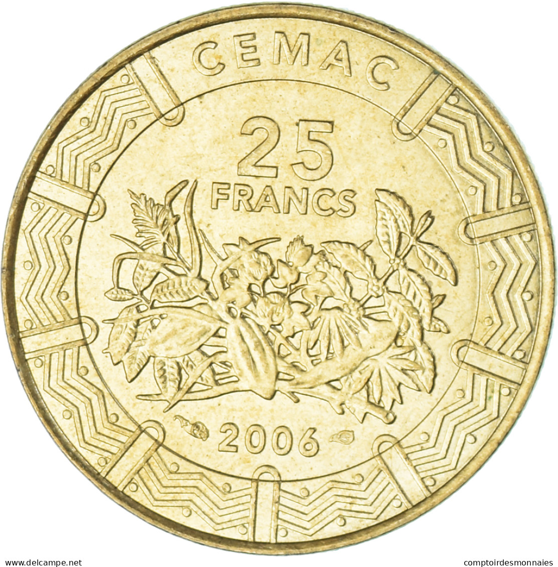 Monnaie, États De L'Afrique Centrale, 25 Francs, 2006 - Repubblica Centroafricana