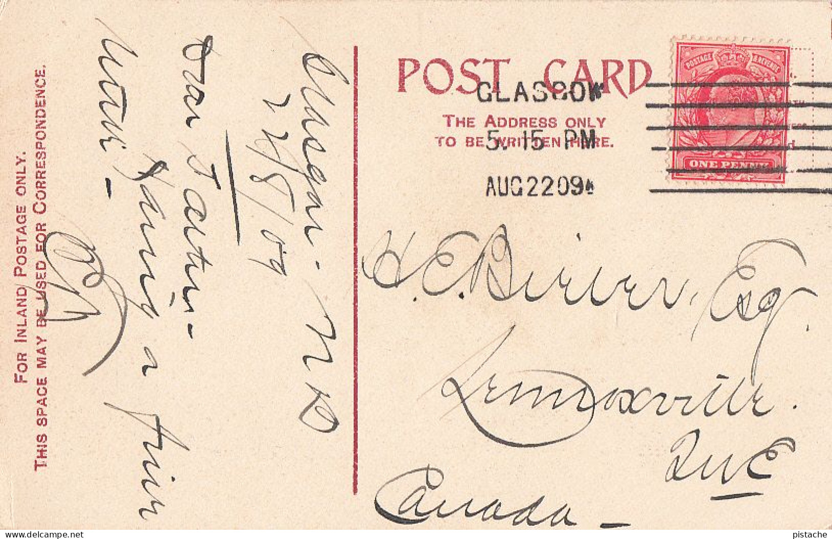 3770 – Vintage B&W 1909 PC – UK Scotland Ayrshire – Tam O’Shanter Inn Hotel – Written Stamp Postmark – VG Condition - Ayrshire