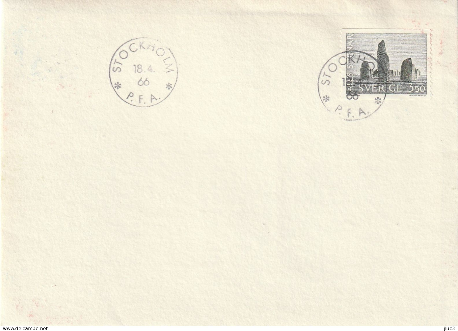 ZSueFdc004-66-04-18 - SUEDE 1966 - La Superbe  ENVELOPPE  FDC  'PREMIER JOUR'  Du 18-04-1966 -  Ales Stenar (mégalithes) - Lettres & Documents