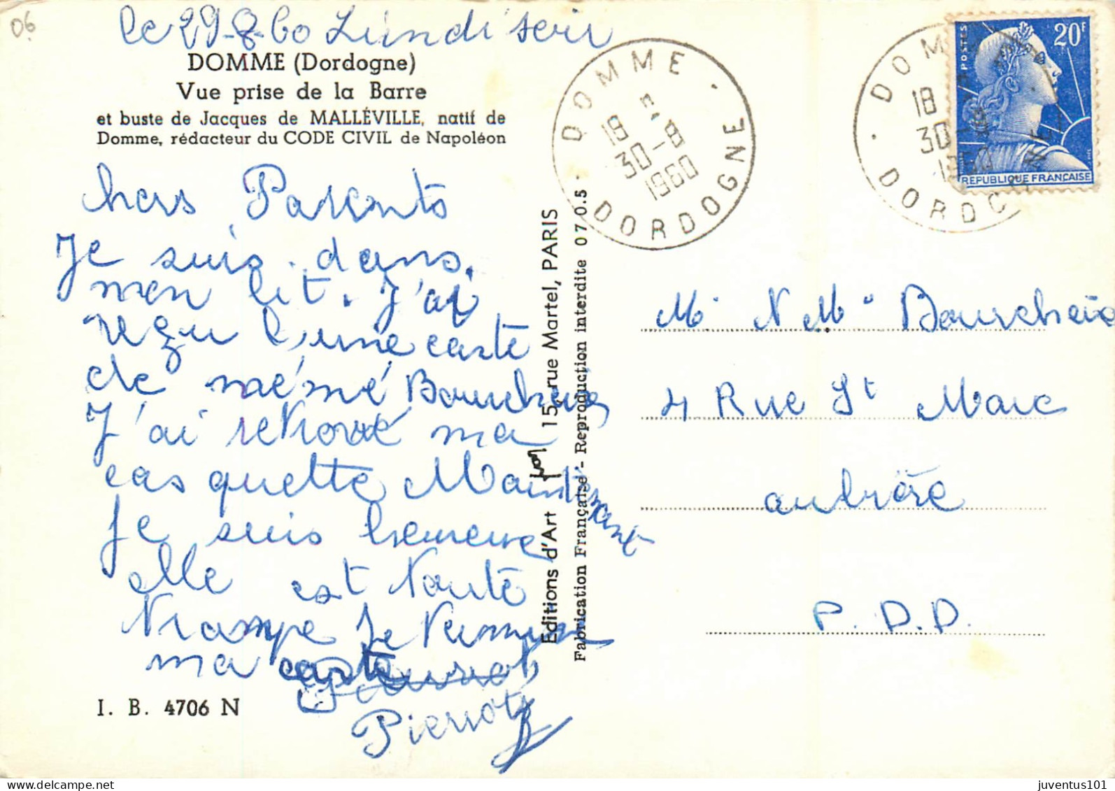 CPSM Domme-Vue Prise De La Barre-Timbre     L2290 - Domme