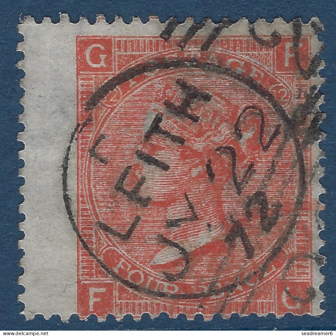 Grande Bretagne N°32 BDFeuille 4 Pence Rouge Orange(PL 12) Oblitéré De LEITH Très Frais & SUPERBE - Oblitérés