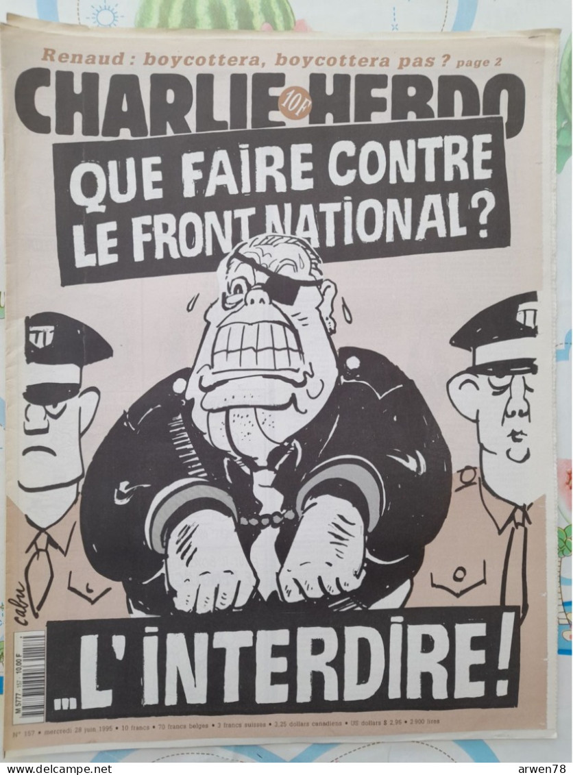 CHARLIE HEBDO 1995 N° 157 FRONT NATIONAL JEAN MARIE LE PEN L'INTERDIRE - Humour