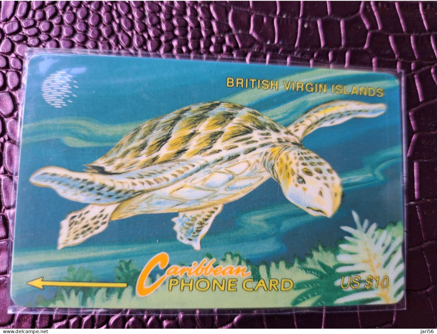 BRITSCH VIRGIN ISLANDS  US$10   BVI-21D   TURTLE        21CBVD    Fine Used Card   ** 13734** - Jungferninseln (Virgin I.)