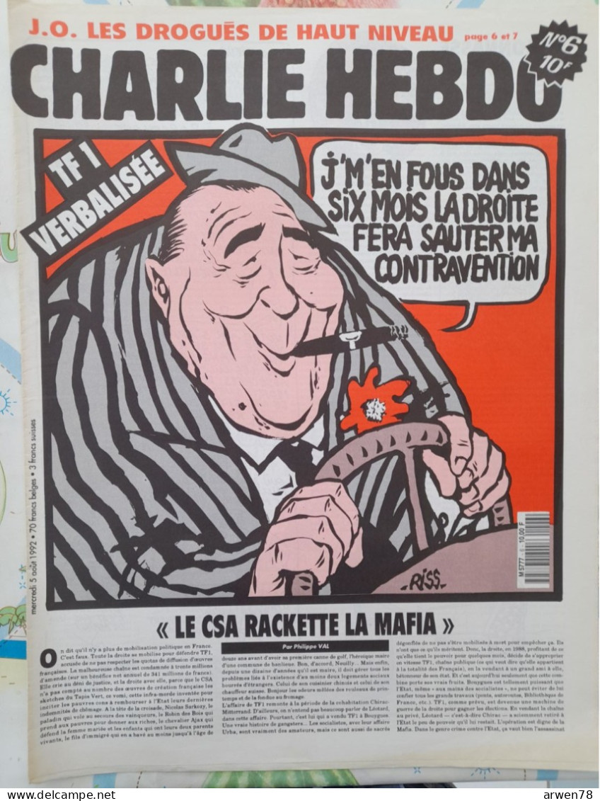CHARLIE HEBDO 1992 N° 6 JEUX OLYMPIQUES BOUYGUES - Humour