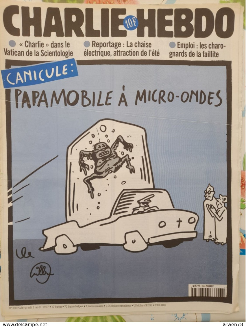 CHARLIE HEBDO 1997 N° 268 CANICULE PAPE PAPAMOBILE A MICRO ONDES - Humour