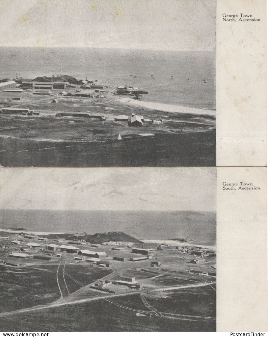 George Town South Ascension Island Saint Helena 2x Antique Postcard S - St. Helena