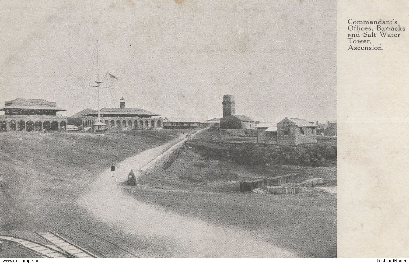 Military Army Barracks Ascension Island Saint Helena Old Rare Postcard - Sainte-Hélène