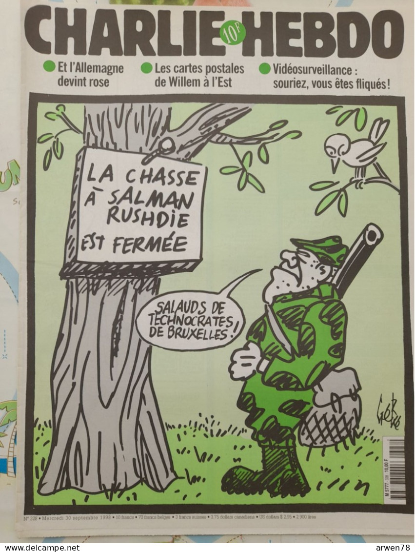 CHARLIE HEBDO 1998 N° 328 SALMAN RUSHDIE - Humour