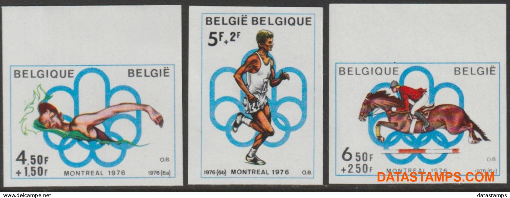 België 1976 - Mi:1852/1854, Yv:1795/1797, OBP:1800/1802, Stamp - □ - Olympische Spelen  - 1961-1980