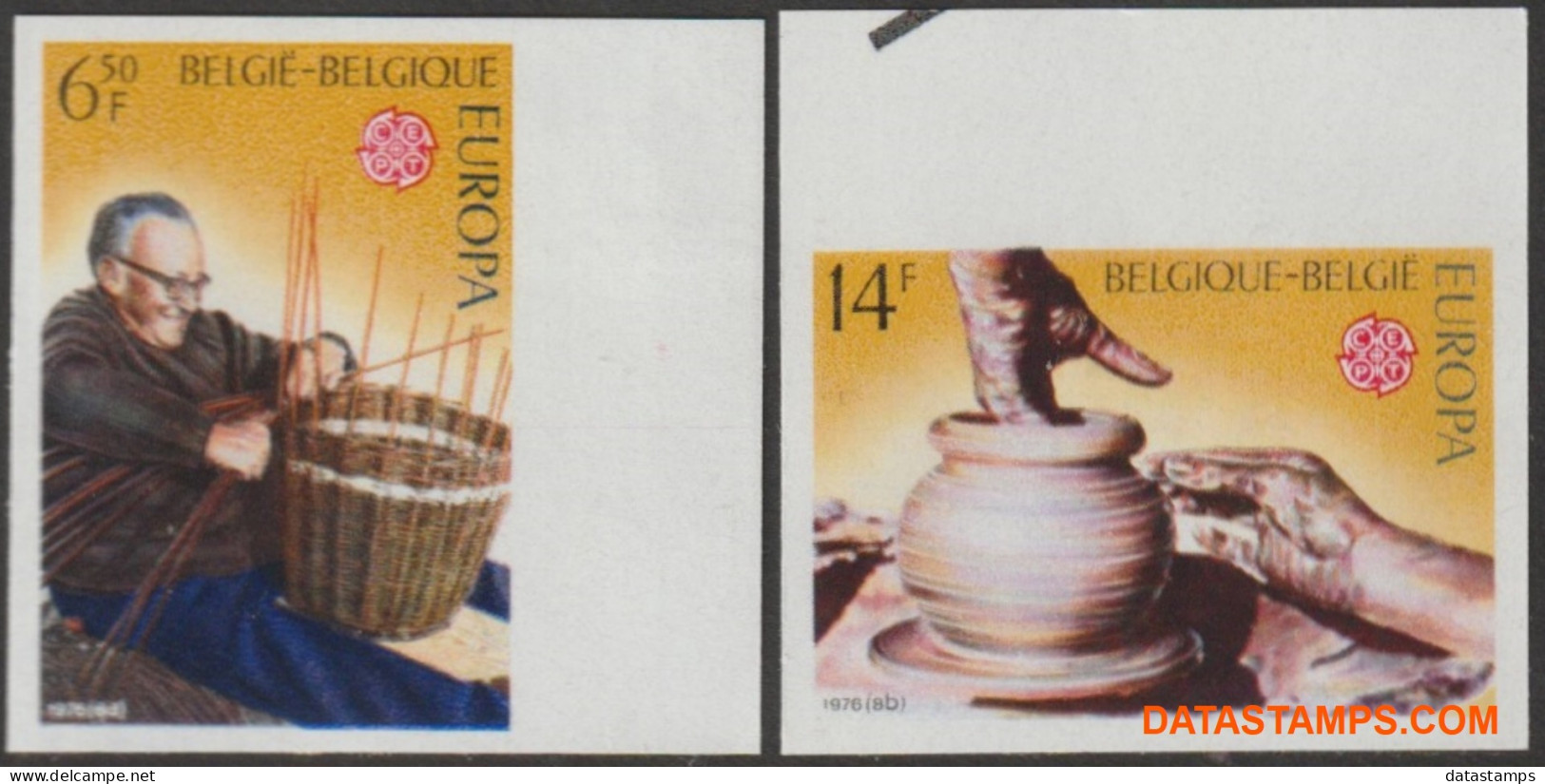 België 1976 - Mi:1857/1858, Yv:1800/1801, OBP:1805/1806, Stamp - □ - Europa 1976  - 1961-1980