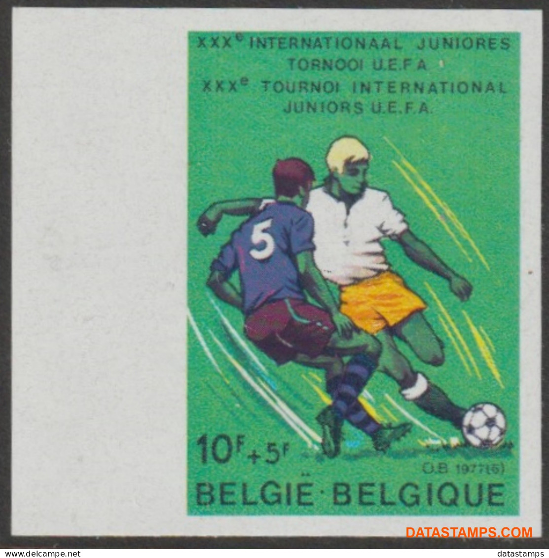 België 1977 - Mi:1903, Yv:1846, OBP:1851, Stamp - □ - Juniorentornooi  - 1961-1980