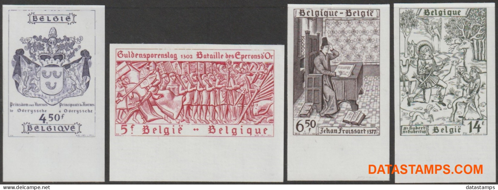 België 1977 - Mi:1908/1911, Yv:1851/1854, OBP:1856/1859, Stamp - □ - Historische Uitgifte  - 1961-1980