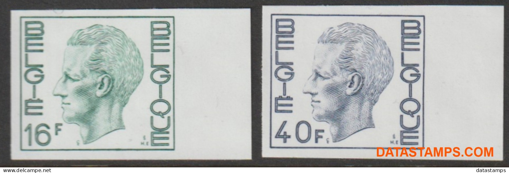 België 1977 - Mi:1927/1928, Yv:1870/1871, OBP:1875/1876, Stamp - □ - Koning Boudewijn  - 1961-1980