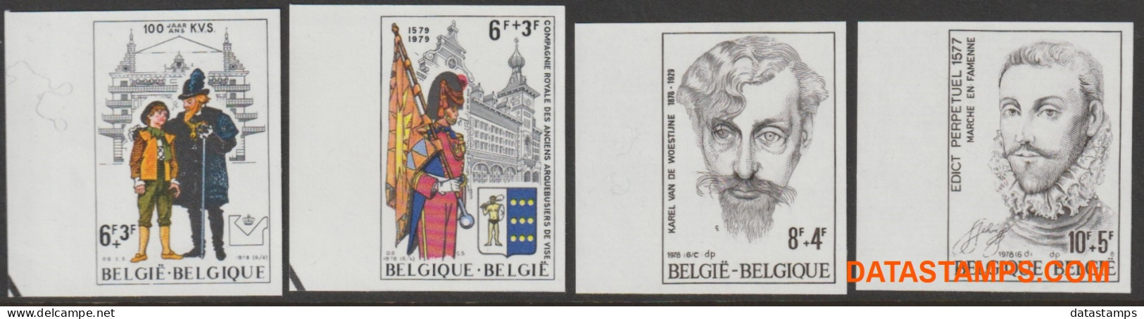 België 1978 - Mi:1945/1948, Yv:1888/1891, OBP:1893/1896, Stamp - □ - Culturele Uitgifte  - 1961-1980