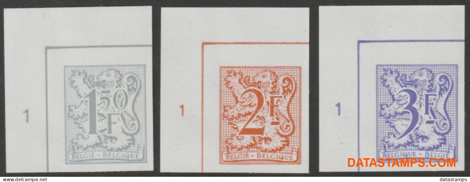 België 1978 - Mi:1949 X/1951 X, Yv:1897/1899, OBP:1902/1904, Stamp - □ - Heraldieke Leeuw  - 1961-1980