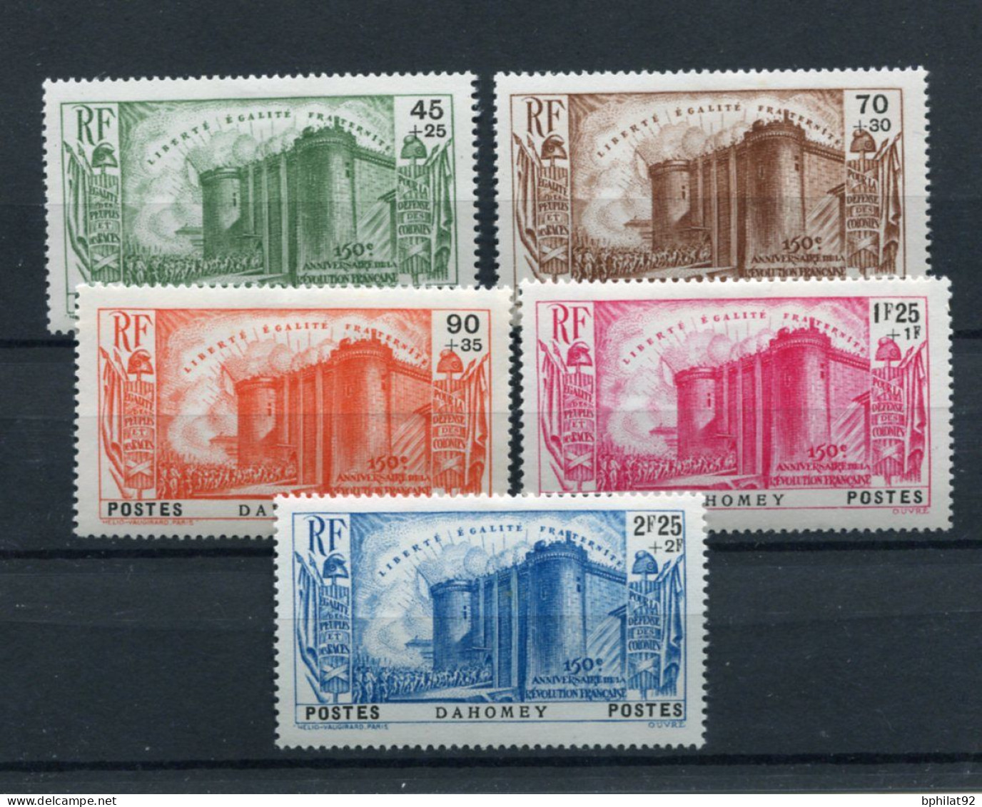 !!! DAHOMEY, SERIE BASTILLE N°115/119 NEUVE * - Nuovi