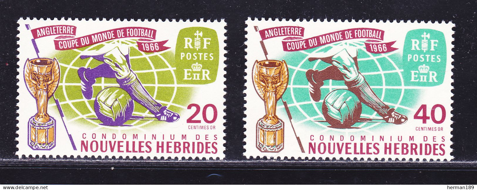 NOUVELLES-HEBRIDES N°  235 & 236 ** MNH Neufs Sans Charnière, TB (D5275) Coupe Du Monde De Football - 1966 - Neufs