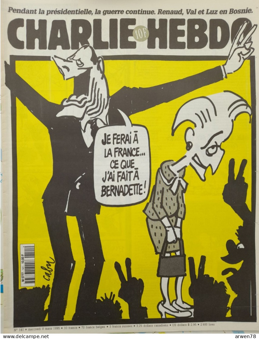 CHARLIE HEBDO 1995 N° 141 JACQUES & BERNADETTE CHIRAC - Humour