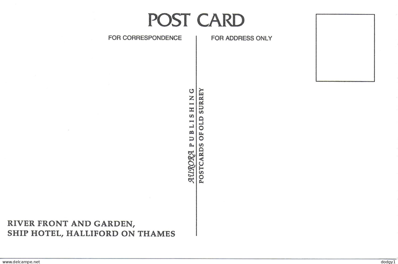 REPRODUCTION CARD. SHIP HOTEL, HALLIFORD, SHEPPERTON, SURREY, ENGLAND. UNUSED POSTCARD   G3 - Surrey