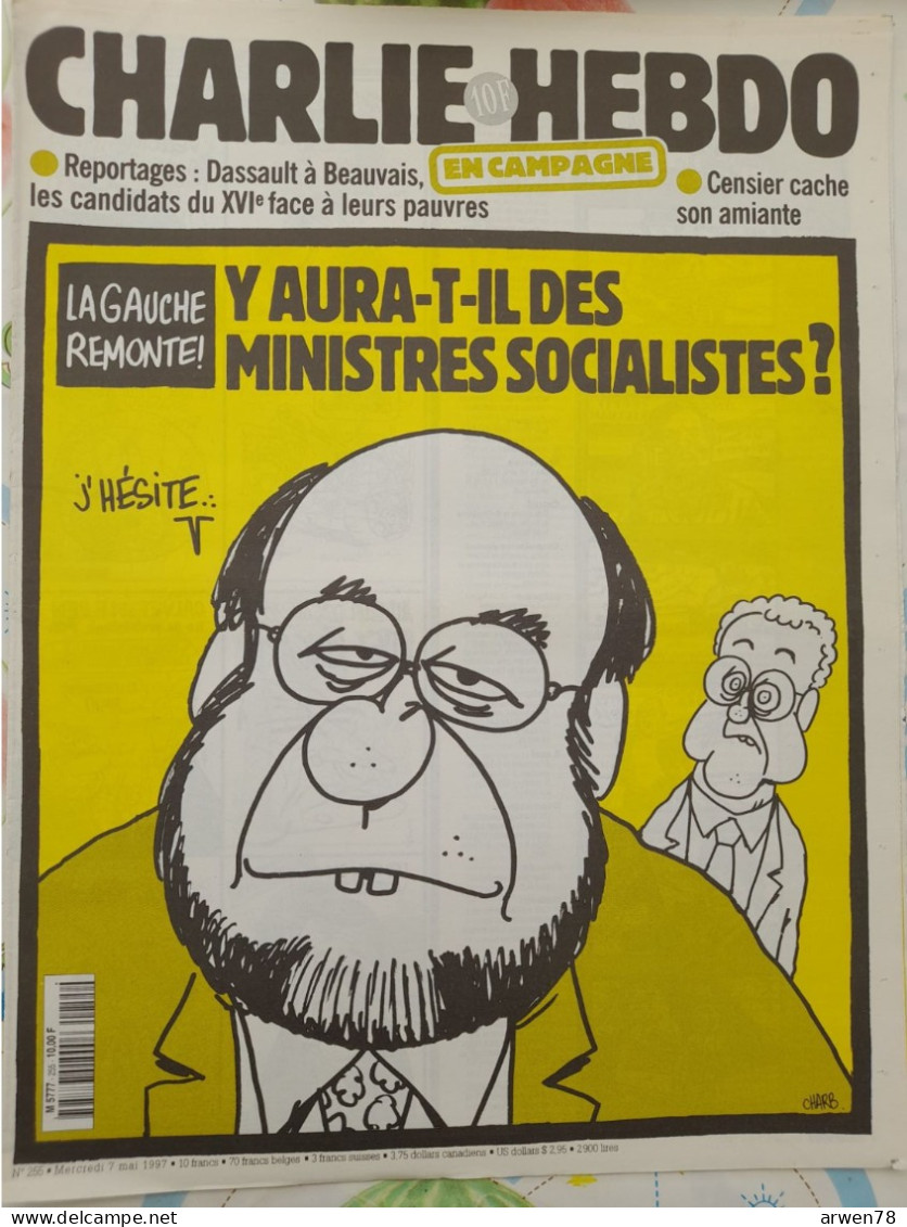 CHARLIE HEBDO 1997 N° 255 LIONEL JOSPIN ROBERT HUE - Humour