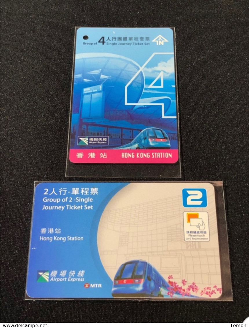 Hong Kong MTR Rail Metro Train Subway Ticket Card,, Set Of 2 Cards - Hong Kong