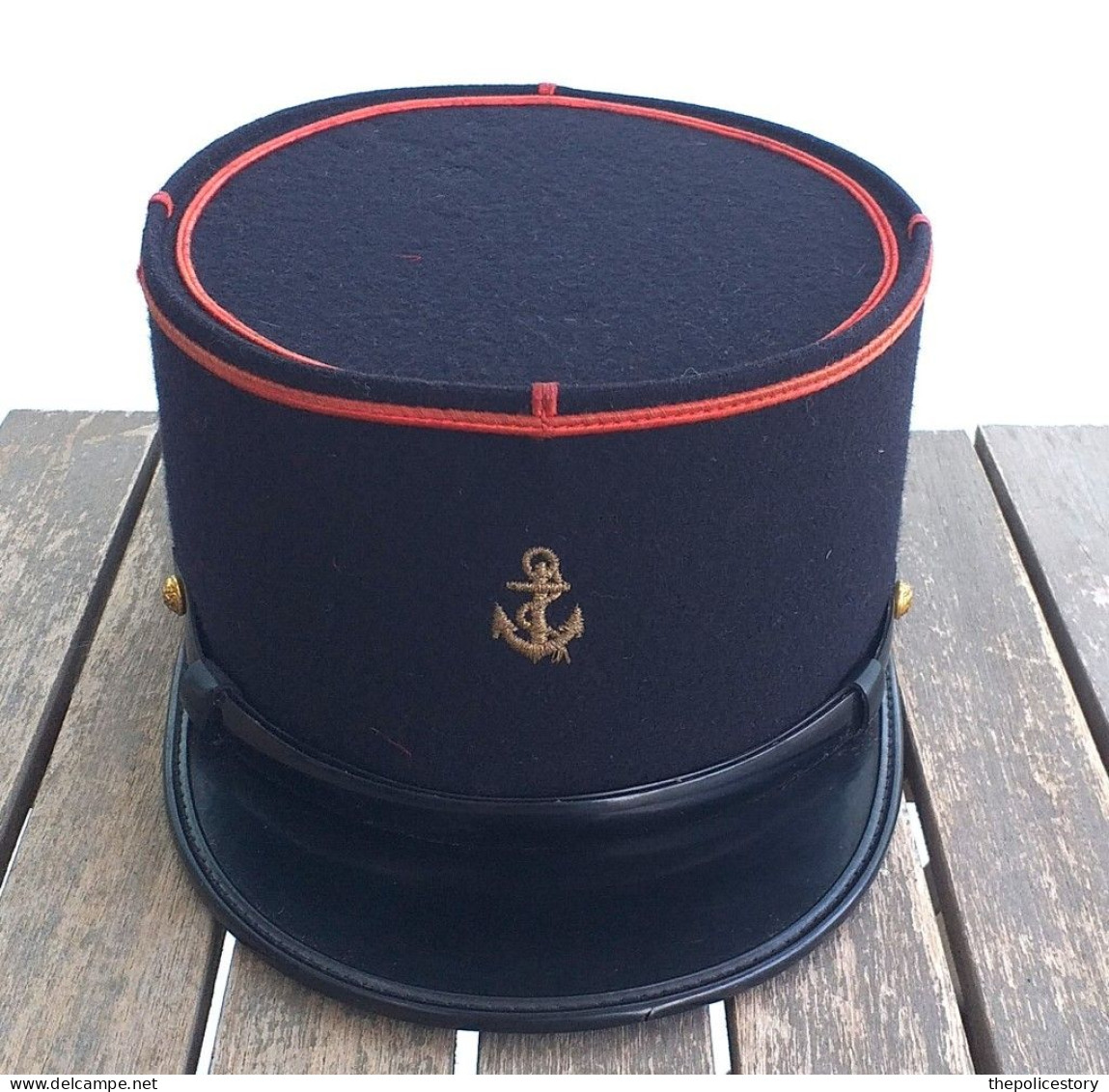 Kepi Vintage Francese Caporale Truppe Di Marina Originale Tg. 56 Ca. - Casques & Coiffures