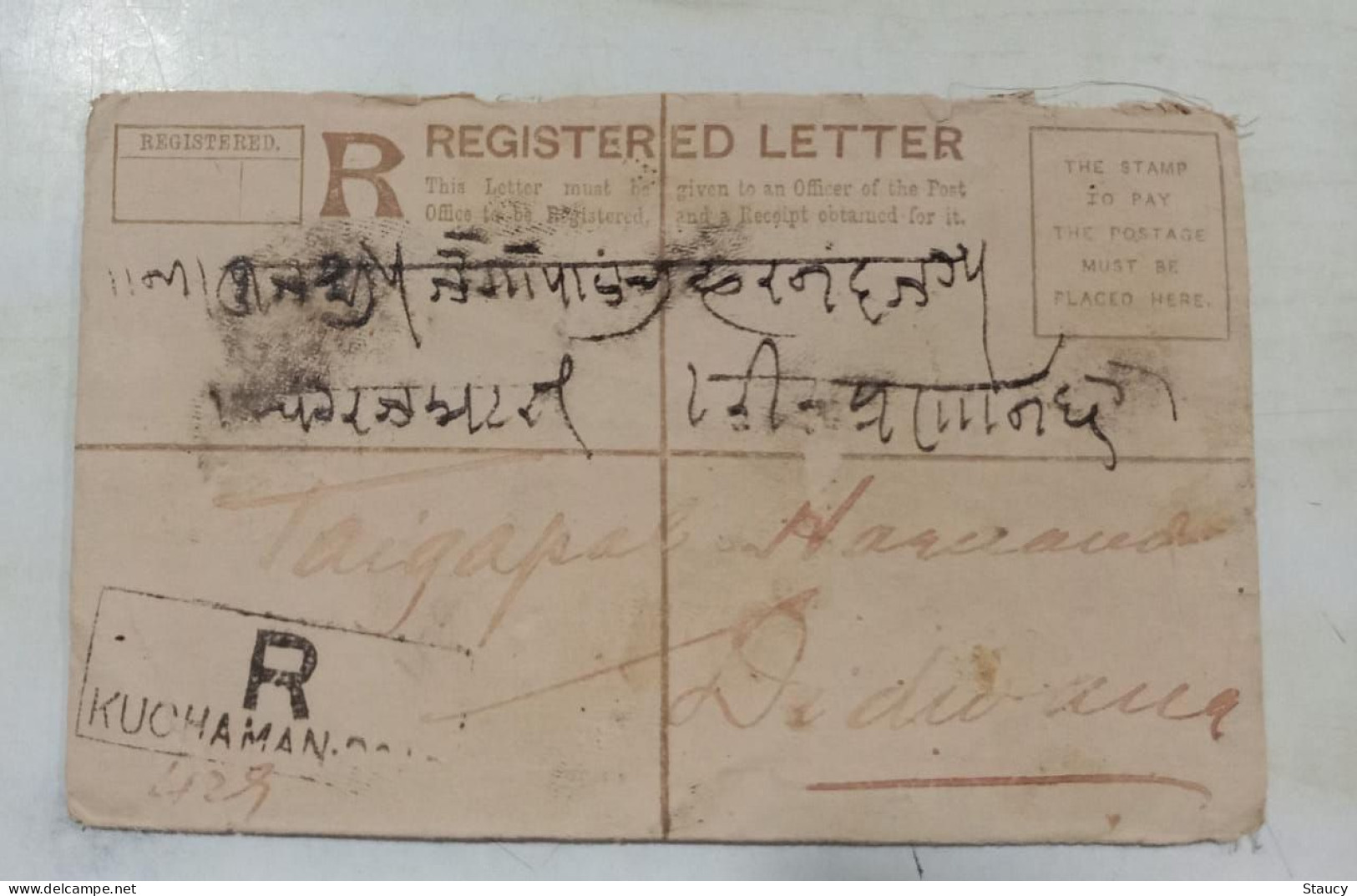 BRITISH INDIA 1901 QV 2 X 1/2a FRANKING On 2a QV Stationery Registered COVER, NICE CANC ON FRONT & BACK As Per Scan - Jaipur