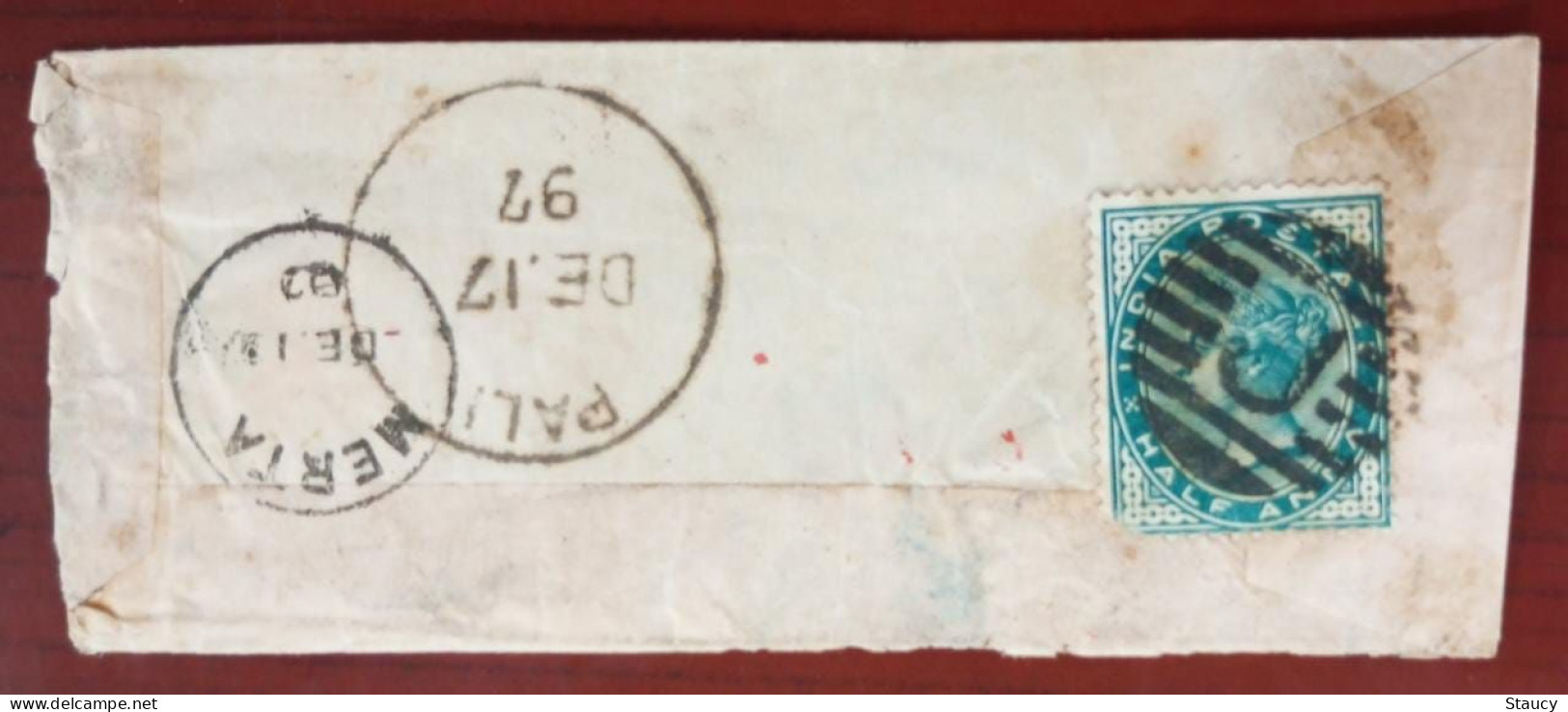 BRITISH INDIA 1897 QV 1/2a FRANKING On Jaypore State COVER, NICE CANC ON FRONT & BACK As Per Scan - Jaipur