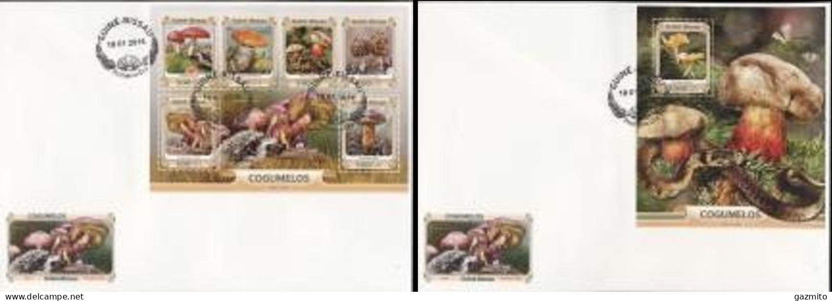 Guinea Bissau 2016, Mushrooms I, Snakes, 4val In BF +BF In 2FDC - Serpents