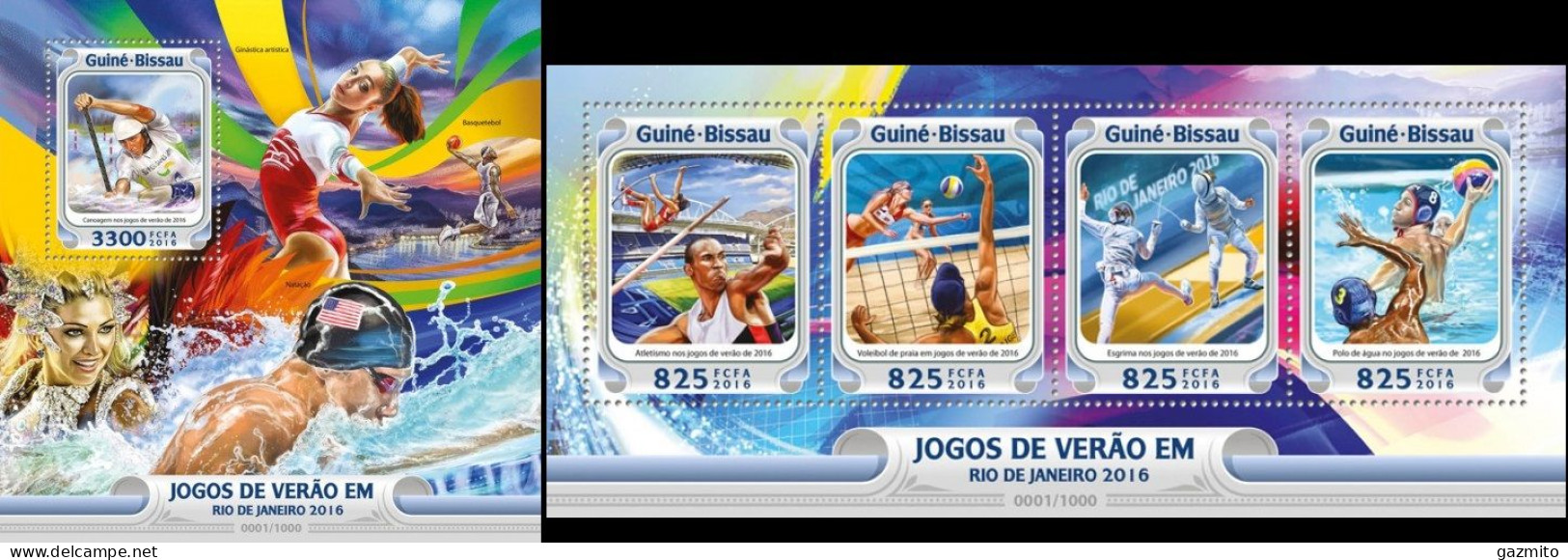 Guinea Bissau 2016, Olympic Games In Rio, 4val In BF +BF - Eté 2016: Rio De Janeiro