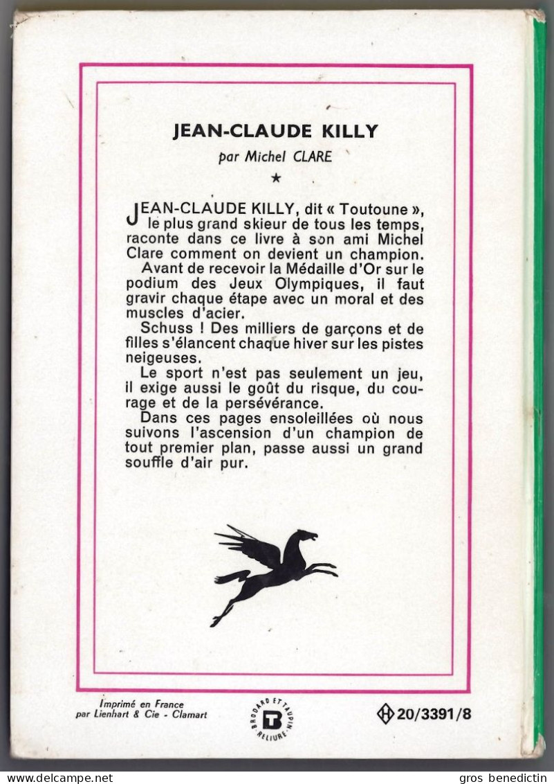 Hachette - Bibliothèque Verte N°373 - Michel Clare - "Jean-Claude Killy" - 1968 - #Ben&VteNewSolo - Biblioteca Verde