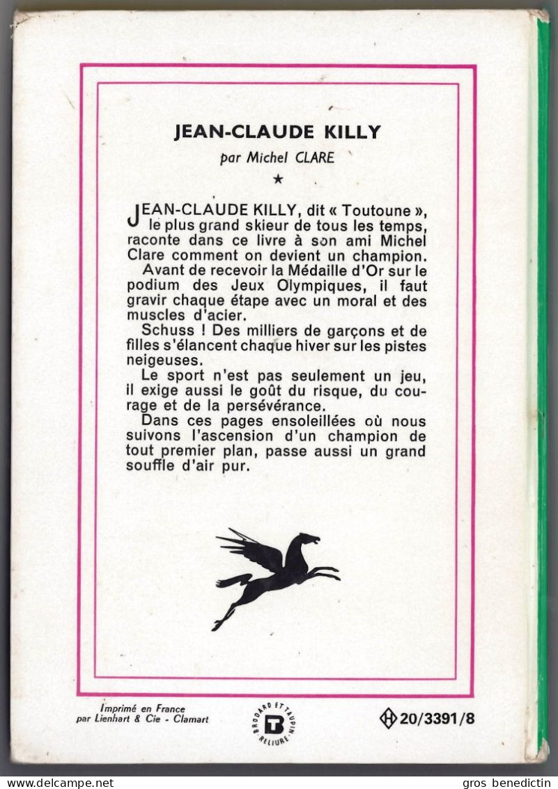 Hachette - Bibliothèque Verte N°373 - Michel Clare - "Jean-Claude Killy" - 1968 - #Ben&VteNewSolo - Bibliotheque Verte