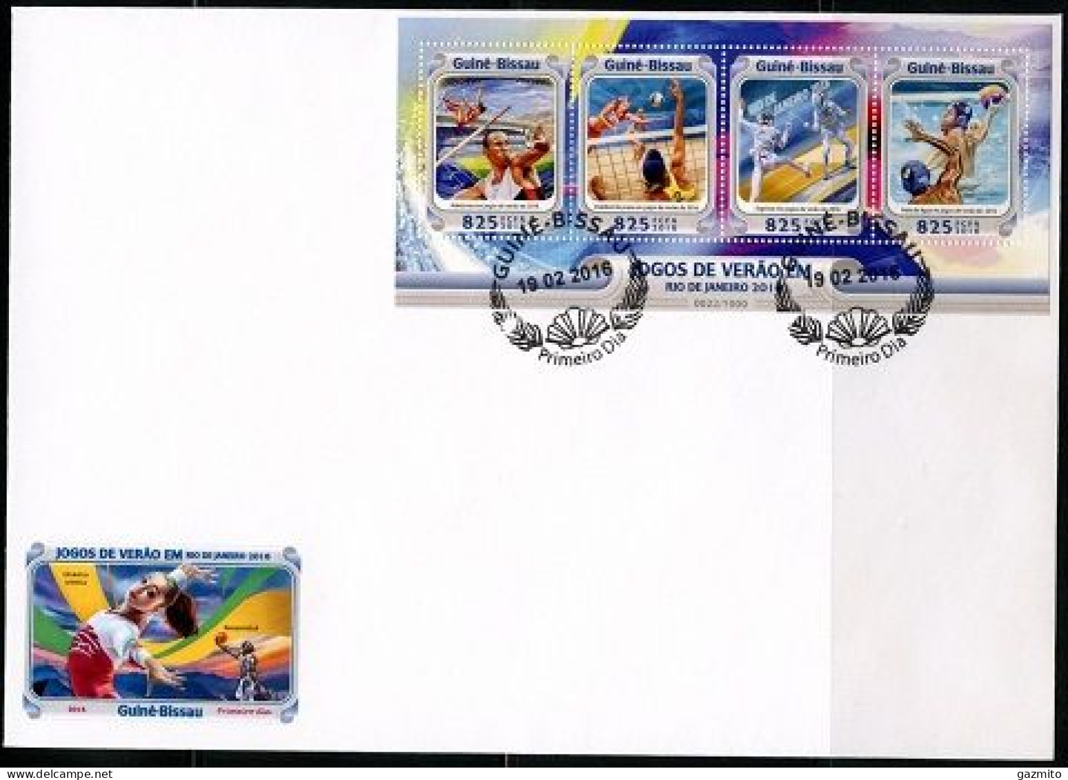 Guinea Bissau 2016, Olympic Games In Rio, Athletic, Beach Volley, Fencing, 4val In BF In FDC - Volley-Ball