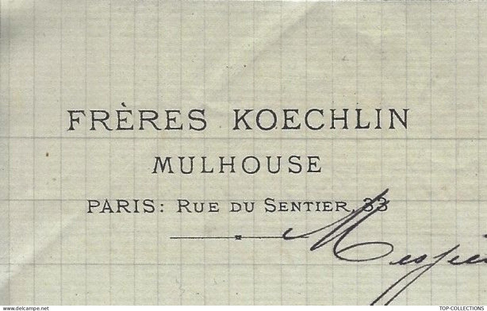 1896  Frères Koechlin  INDUSTRIE Mulhouse Pour Vairet Baudot Briqueterie Devenue Musée Ciry Le Noble  V.HISTORIQUE - 1800 – 1899