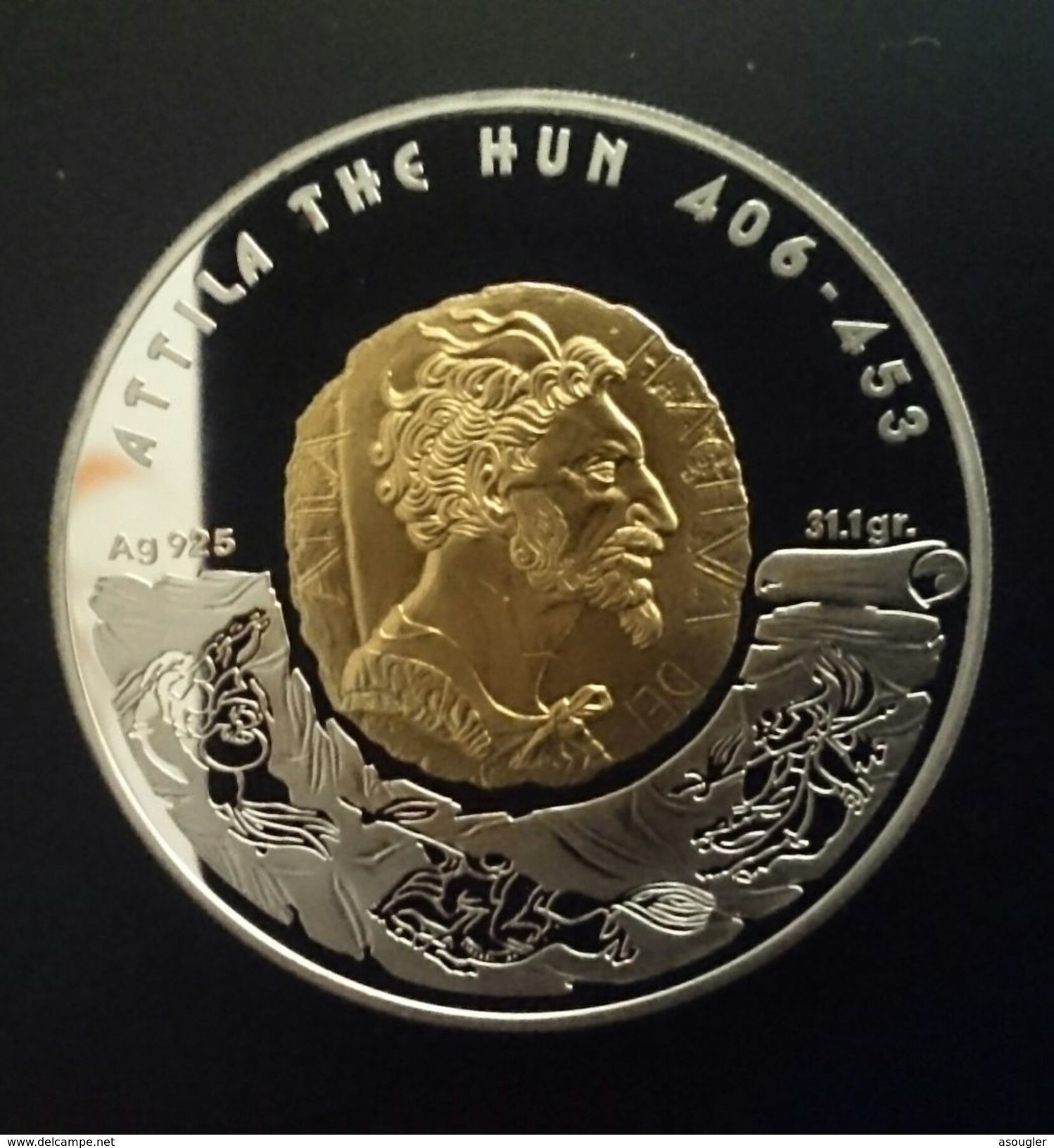 Kazakhstan 100 Tenge 2009 SILVER PROOF "Attila The Hun" Free Shipping Via Registered Air Mail - Kazakhstan