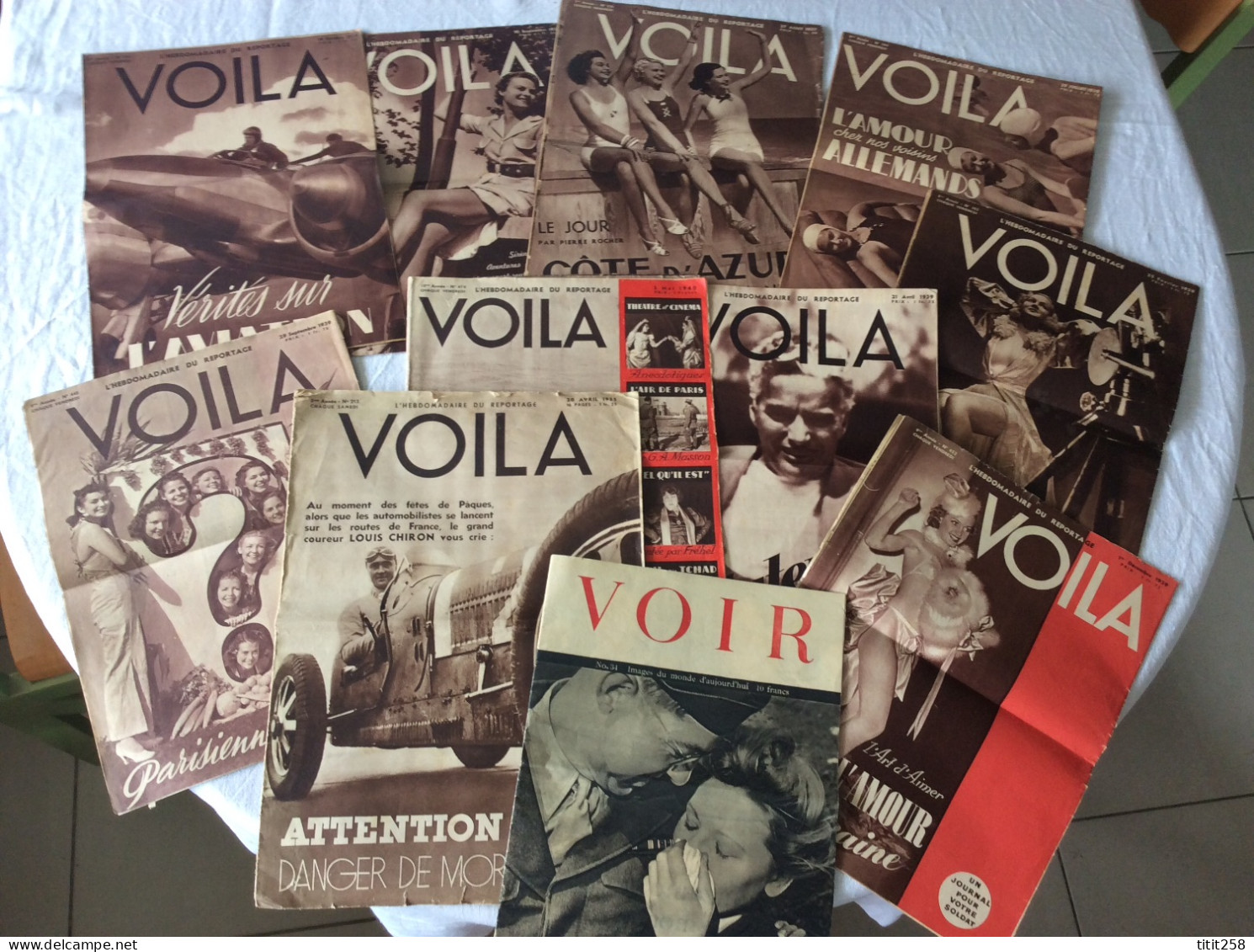 Lot  . VOILA / VOIR . Aviation Nu Cirque Médrano Charlot Automobile Côte D'azur  ETC 1935 37 38 39 40 - General Issues