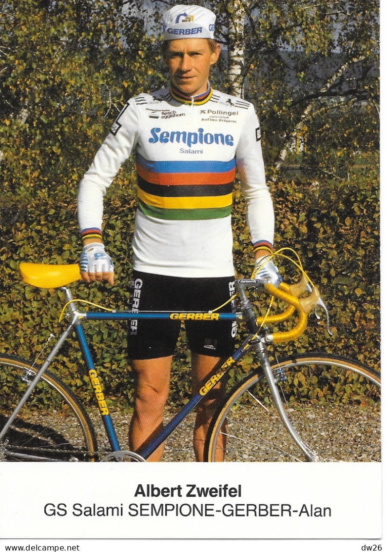 Fiche Cyclisme - Albert Zweifel, Champion Du Monde Cyclo-cross 1986 - Equipe Sempione - Deportes