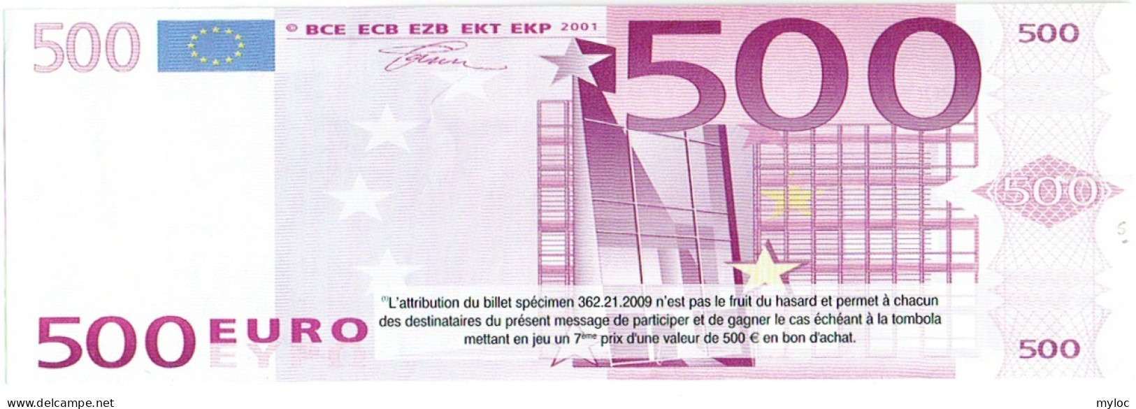 Billet Fictif. Belgique. Tombola 2009. 500 EURO - Fictifs & Spécimens