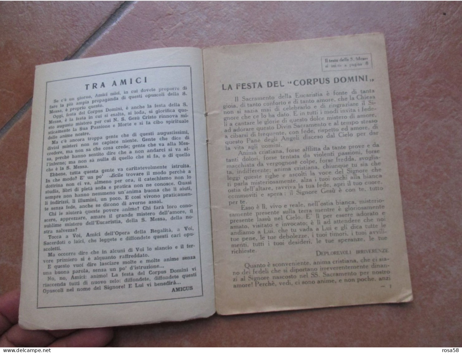 RELIGIONE 15 Giugno 1933 La Santa Messa Per Popolo Italiano Pubblicaz.settimanale Festa CORPUS DOMINI - Religion