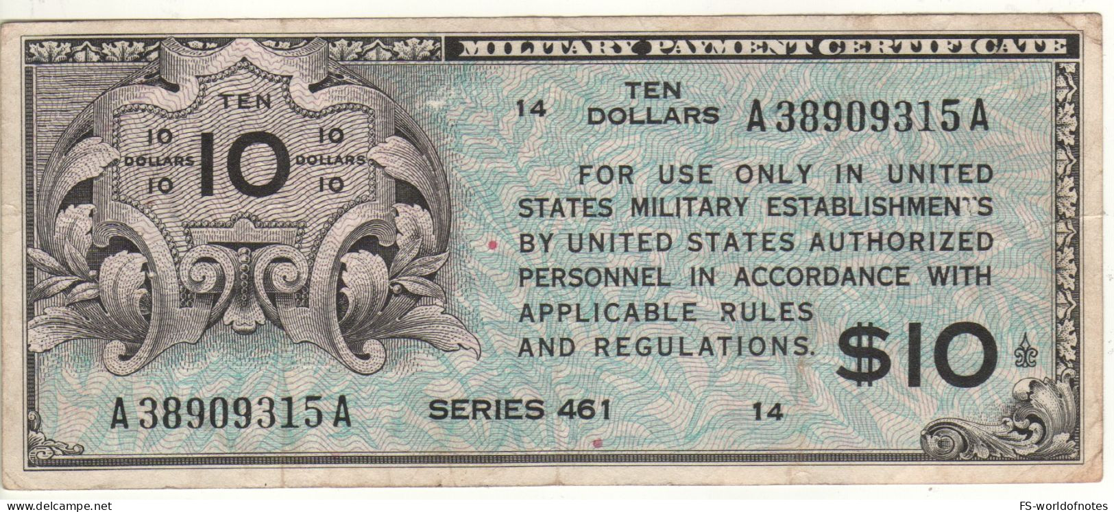 USA  MPC  10 Dollars  Serie 461   PM7   ND (1946-1947) - 1946 - Serie 461