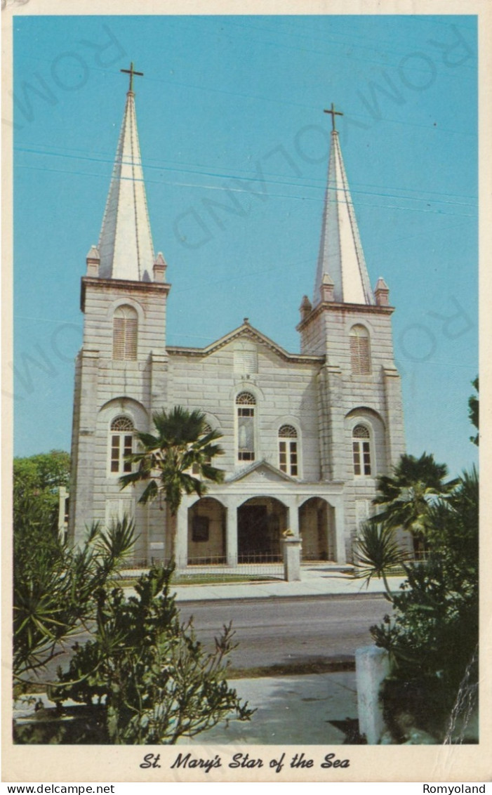 CARTOLINA  ST.MARY'S STAR OF THE SEA,KEY WEST,FLORIDA,STATI UNITI-ROMAN CATHOLIC CHURCH-VIAGGIATA 1964 - Key West & The Keys