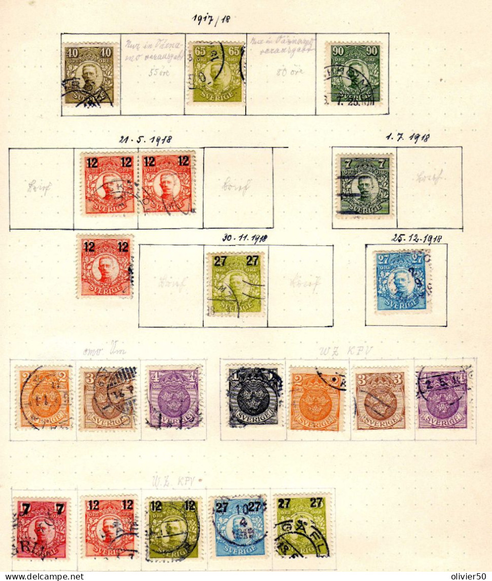 Suede (1917-19) -  Gustave V -  Obliteres - Unused Stamps