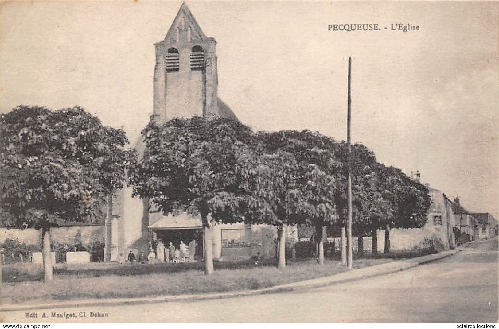 Pecqueuse        91          Place Et église                  (voir Scan) - Sonstige & Ohne Zuordnung