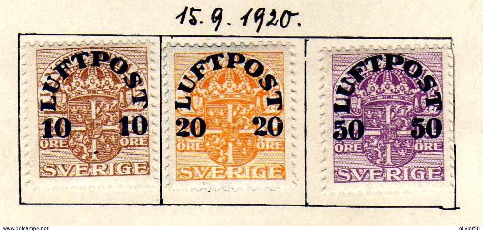 Suede (1920) - Timbres De Service Surcharges - Neufs* - Neufs