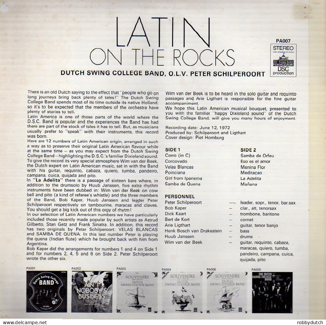 * LP * DUTCH SWING COLLEGE BAND - LATIN ON THE ROCKS (Holland 1972) - Jazz